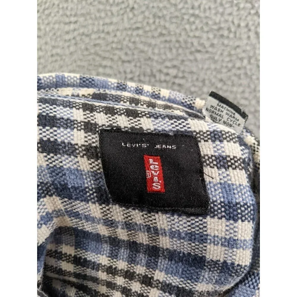 Levi's Shirt Men's XL Button Up Long Sleeve Cotton Blue Multi Plaid